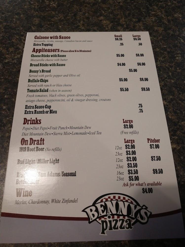 Benny's Pizza Menu image 3